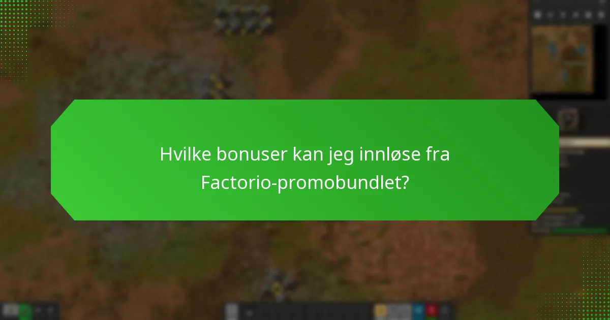 Hvilket ekstra innhold er inkludert i Factorio-promobundlet?